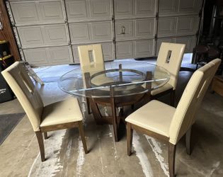 Glass Dining Table With 4 Chairs Included