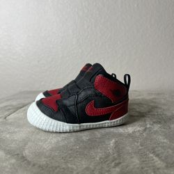 Jordan 1 Bred Crib Bootie