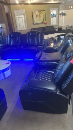 Leather fully upgraded power recliner set 2 pc