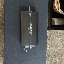 dual 12 inch skar 2400W subwoofers, obo 1200W skar amp