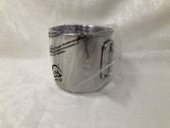 16oz Stainless Steel Metal Drink Cup Mug W/Handle - New In Packaging 