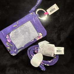 Vera Bradley Id Case With Lanyard