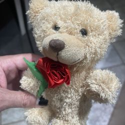 Dan Dee  Collectors Choice 6” Bear With Red Rose