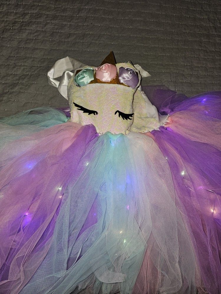 Halloween - Sequin LED Light Unicorn Princess Tutu Dress