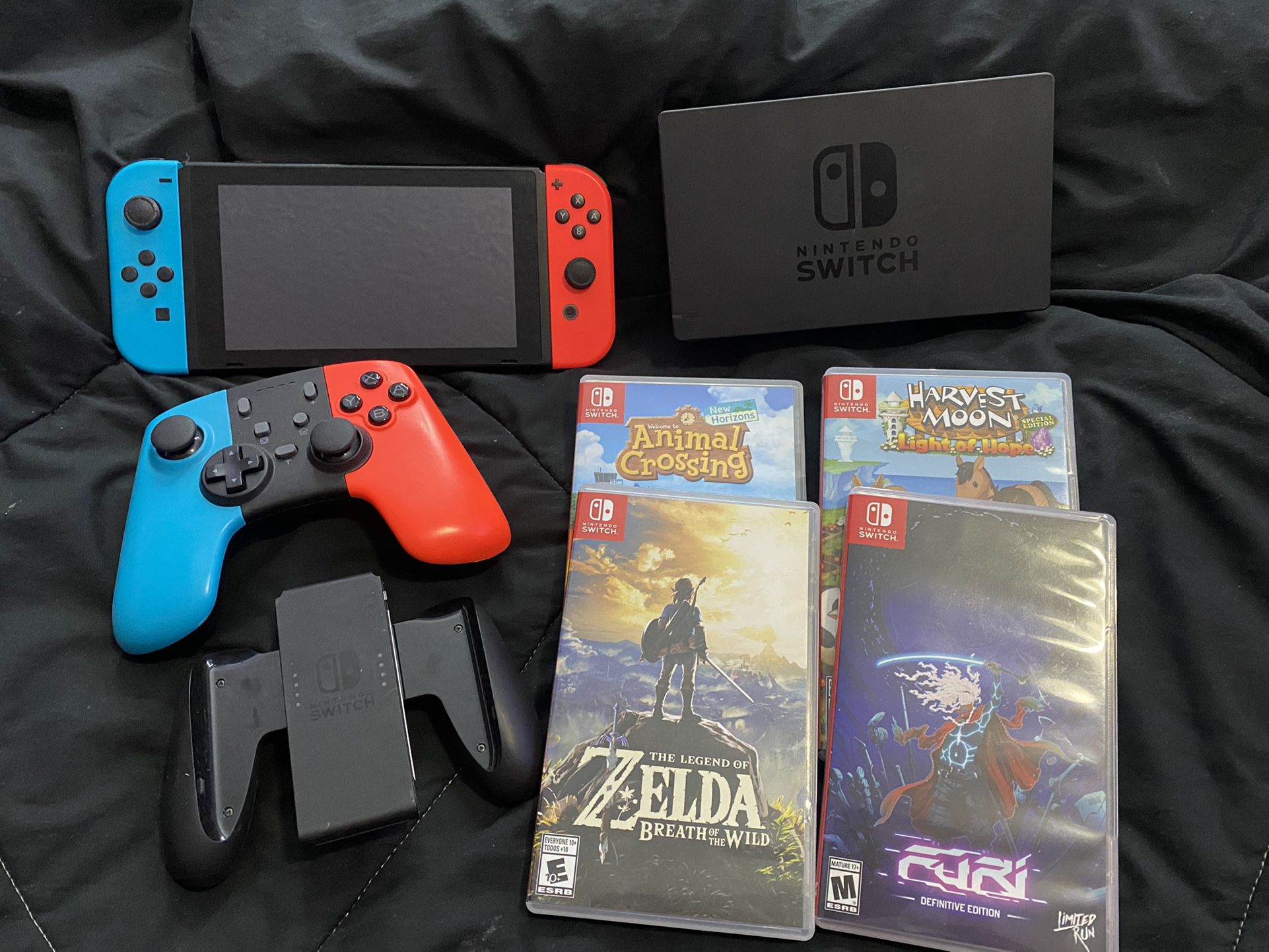 Nintendo Switch With 4 Games Perfect Condition