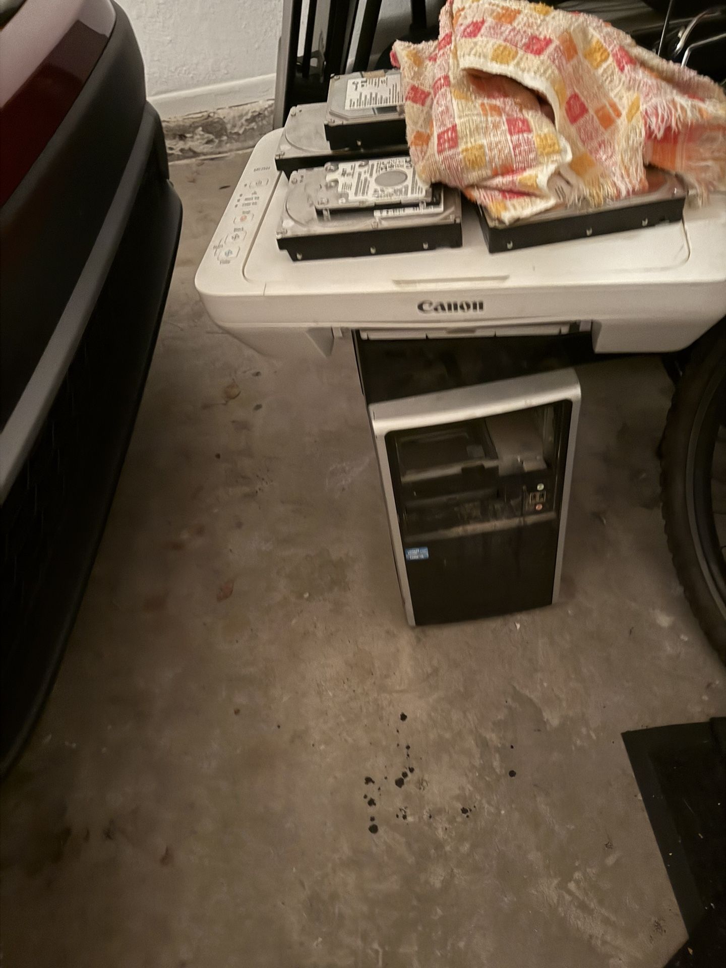Printer, PC case, HDDs