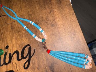 turquoise heishi jacla necklace