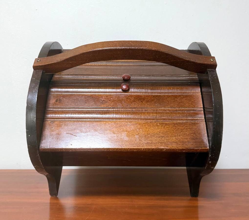 Vintage Wood Sewing Hand Box