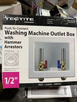 Tectite 1/2 in. Brass Push-to-Connect x 3/4 in. Male Hose Thread Washing Machine Valves w/ Outlet Box and Water Hammer Arrestors