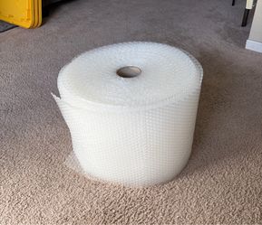 Perforated (12” x 12” pieces) bubble wrap [18” Diameter 12” W 7” D]
