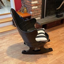 Wine Barrel Rocking Chair Very Heavy Ex Condition