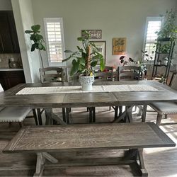 Emerald Home Paladin Weathered Gray Dining Table Set