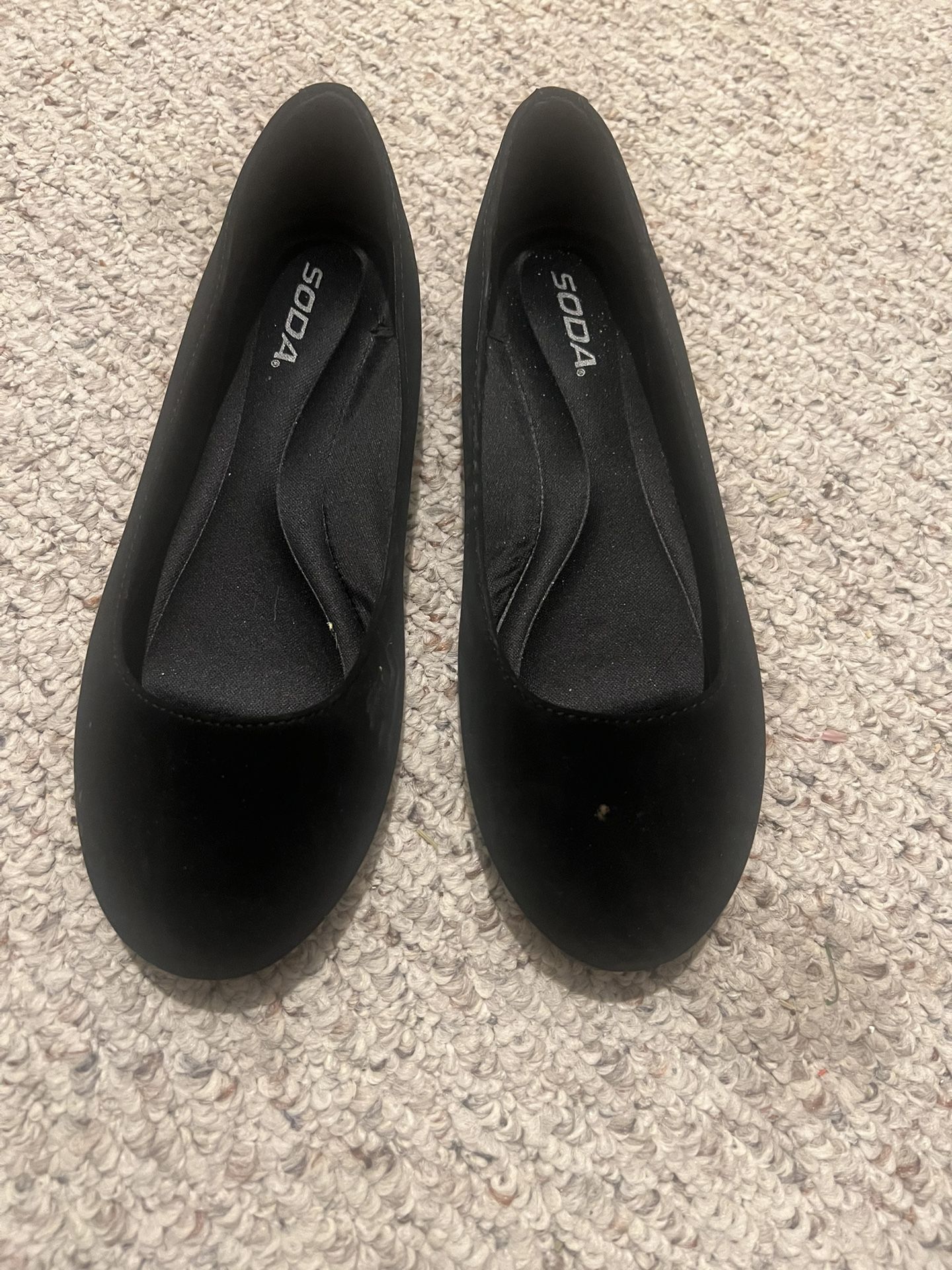 Velvet Flat Black Shoes