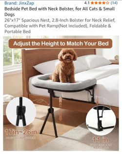 Brand New In Box Portable Bedside Pet Bed with Neck Bolster for Cats and Dogs
