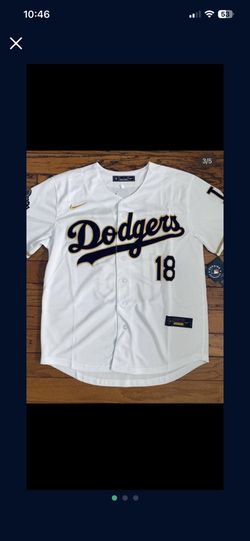 Los Angeles Dodgers Ohtani #18 White And Gold Jersey 2025 World Series
