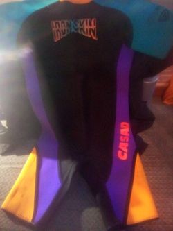 Ironskin Casad Wetsuit Black Purple Yellow