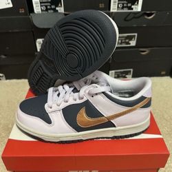 Nike Dunk Low SE GS Blue Thunder Copper Swoosh DX1663-400 Size 5Y/6.5 Womens Brand New