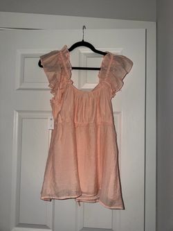 Pink Ruffle Sleeve maternity top