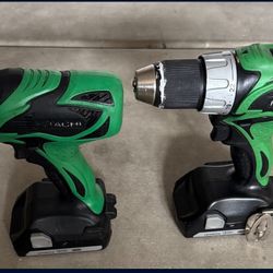 Hitachi Drill/Inpact Drill W/Battery & Charger +flashlight
