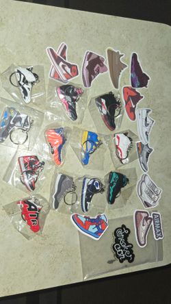 12 Pcs of 2D Sneakers Keychains Hype Beast Sneaker 2D Variety of Keychains Lot