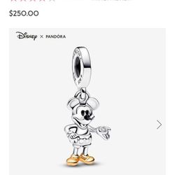 New ! Disney 100th Anniversary Mickey Mouse Lab-grown Diamond Dangle Charm