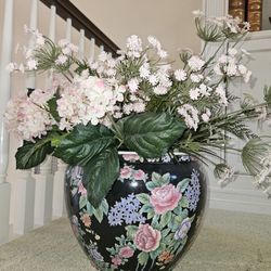 Decorative Porcelain Pot With Flowers