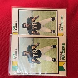 Art Shell 1973 Tops Rookie Card Lot 2pc