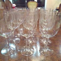 Etched crest glassware set of 12