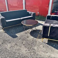 Black Loveseat Set