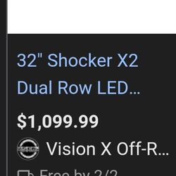 32-in Vision X LED Dual Row Light Bar For Side By Side Can-Am Polaris Kawasaki Honda