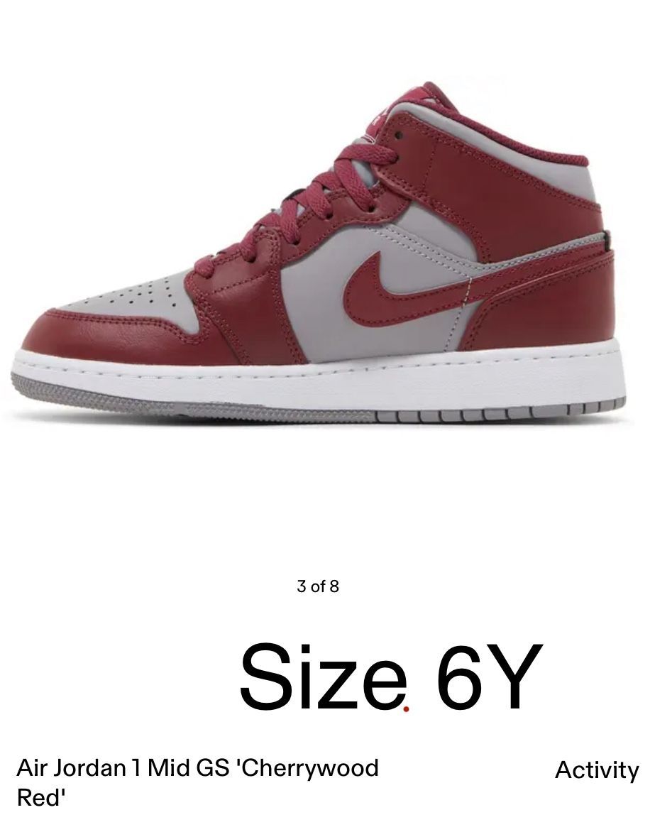 Air Jordan 1 Mid GS 'Cherrywood Red'