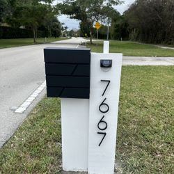 Mailbox Custom House Numbers Modern Outdoor Yard Home Decor 