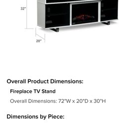 Pacer Fireplace TV Stand with Sound Bar