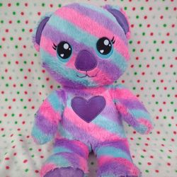 Build A Bear Striped Koala Bear 16” Striped Pink Blue Purple