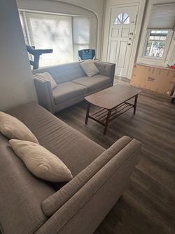 COUCH SET - 2 COUCHES AND COFFEE TABLE.