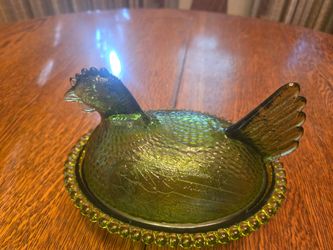 Vintage Glass Hen on a Nest