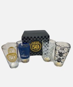 New Vans Off The Wall 50th Anniversary Pint Glasses Set Of 4