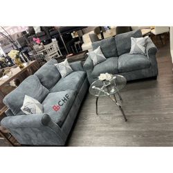 2 Pc Corduroy Sofa And Loveseat Set // December Sale