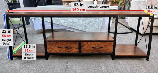 TV Stand with Drawers and Shelves