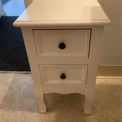 White Small Drawer Side Table