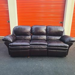 Brown Leather Recliner Couch - Free Delivery