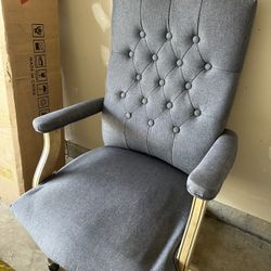 Grey Tufted Office Chair