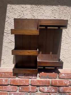 Wine wooden shelf