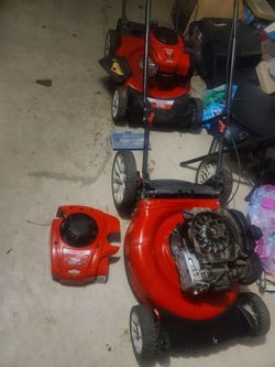 Self propelled Troy-Bilt & regular push mower both work great one has broken pullrope....I can still show you it works excellent
