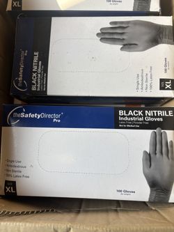 Black Nitrile Industrial Gloves XL