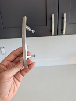 Brushed nickel pulls