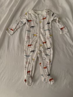 $5 Carter's Toddler Boys' 1 Piece Long Sleeve Footed Sleeper featuring an animal print design(9mos)