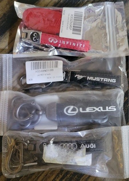 New Leather Keychains Lexuz Audi Mustang Infiniti