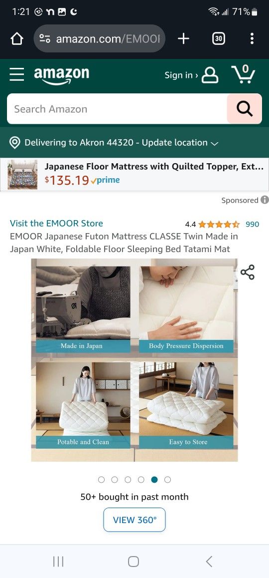 EMOOR Japanese Futon Mattress CLASSE Twin Made in Japan,  Floor i

