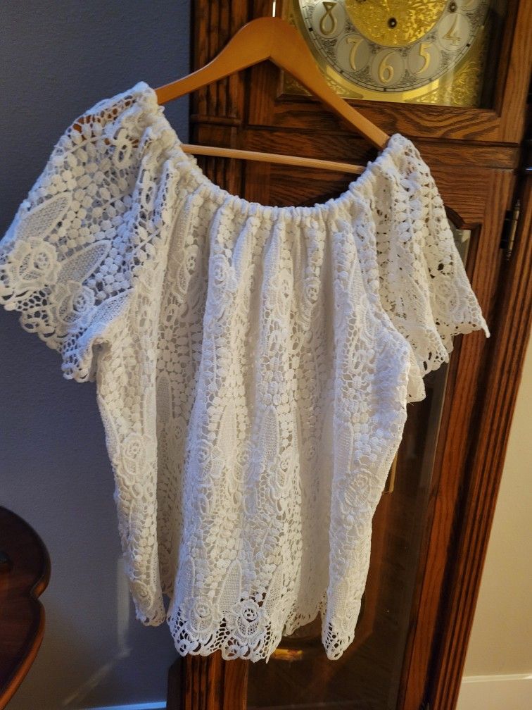 Beautiful Lined Lace Top Size 1x
